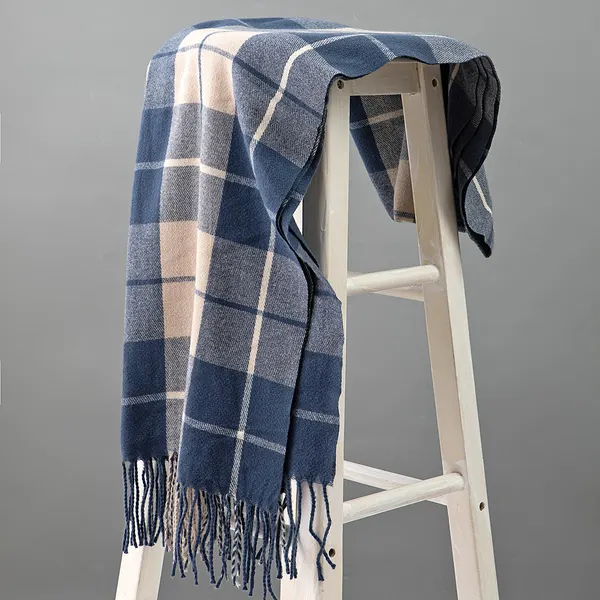 Tartan Plaid Tassel Shawl Scarf