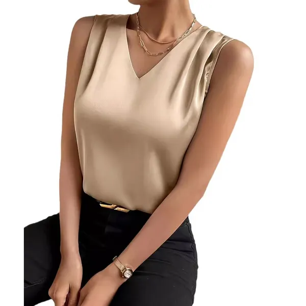 Draped Satin Camisole Vest