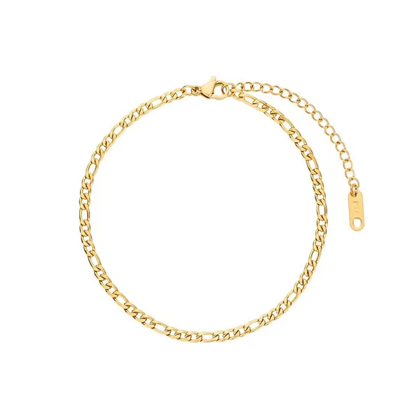 Polished Geometric Steel Anklet