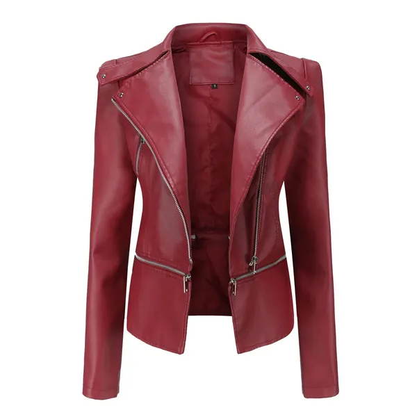 Slim Fit Faux Leather Moto Jacket