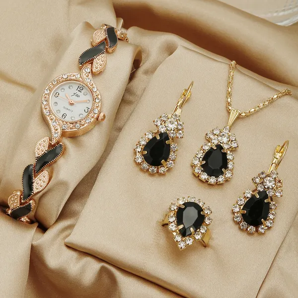 Heart Strap Watch and Jewellery Set