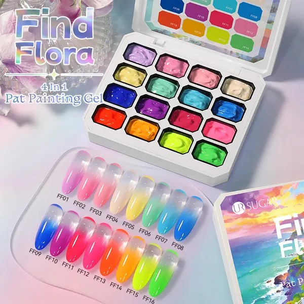 16-Color Solid Gradient Nail Art Gel Set