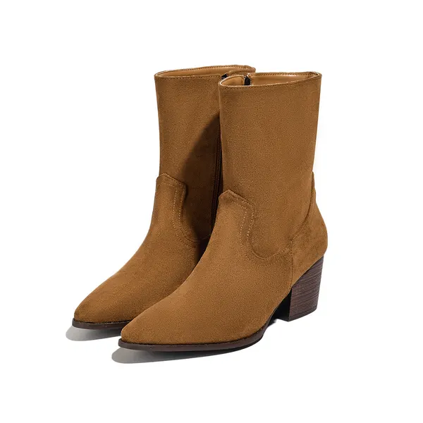 Chunky Heel Mid-Calf Boot