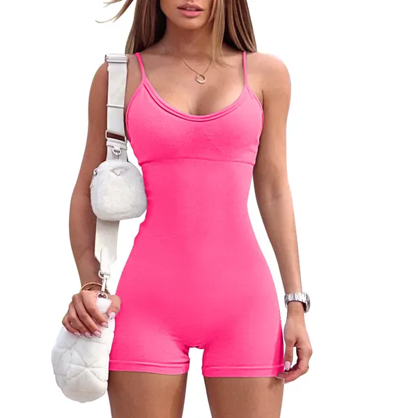 Spaghetti Strap Nylon Workout Romper
