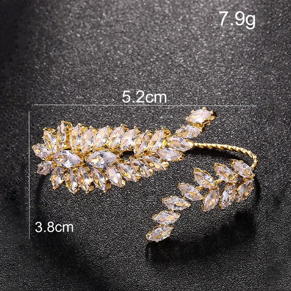 Leaf Motif Double Finger Open Ring