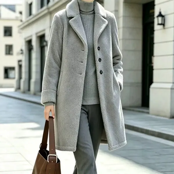 Slim Fit Lapel Mid-Length Coat