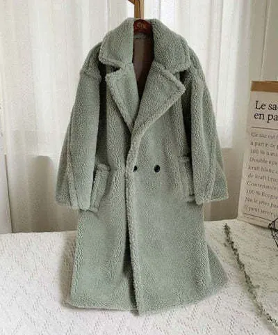 Longline Lapel Faux Fur Coat