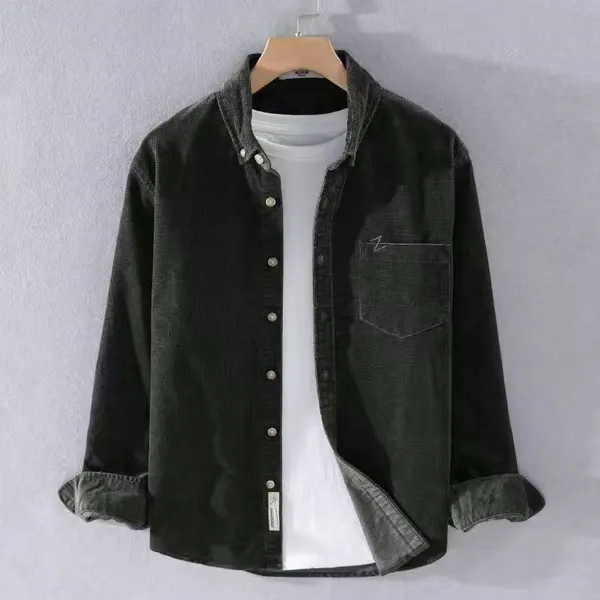 Relaxed Corduroy Long-Sleeve Shirt