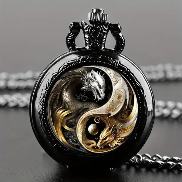 Vintage Flip-Top Necklace Watch