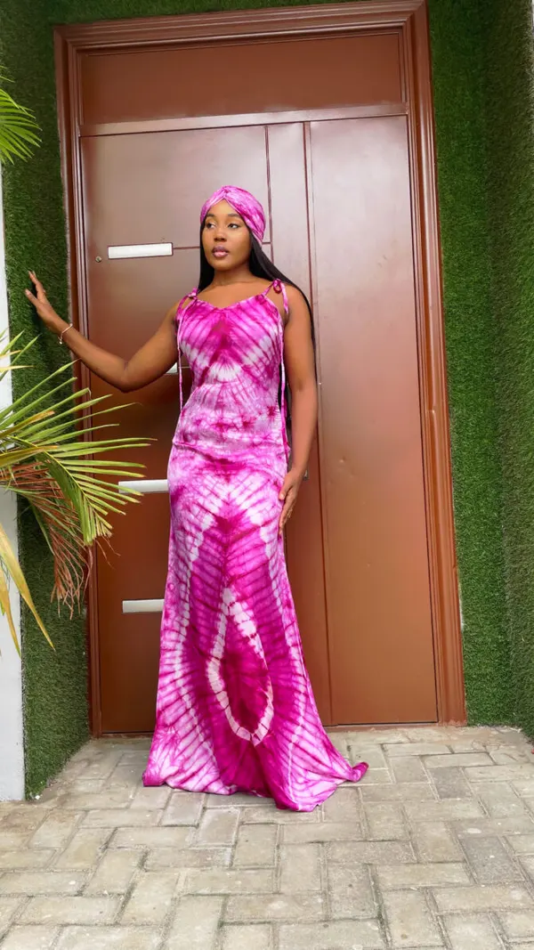 Rainbow Print Strappy Long Dress