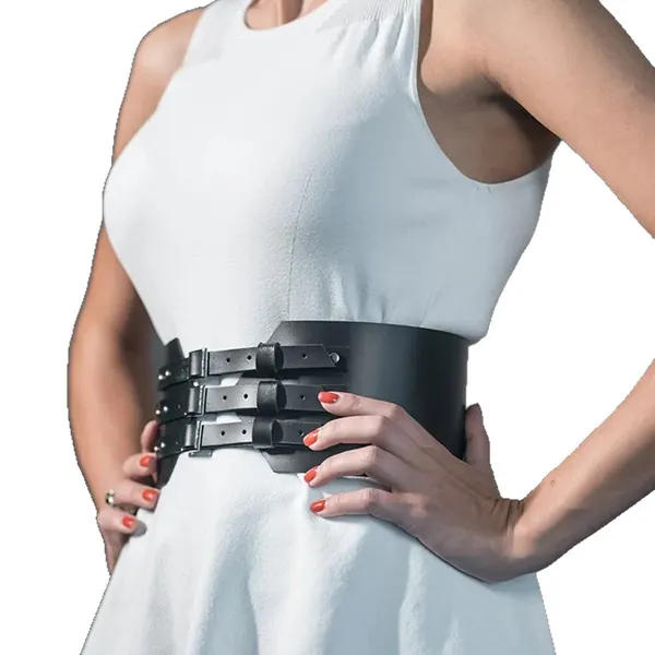 Slim Perforated PU Leather Waist Belt