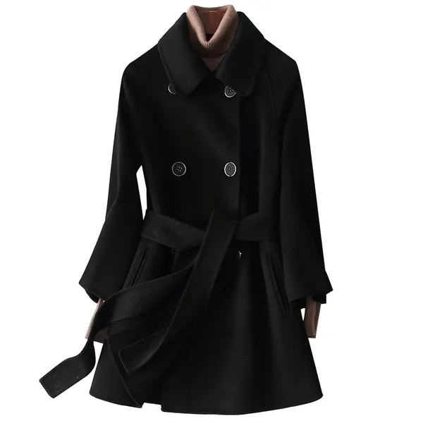 Double-Faced Wool Mid-Length Coat