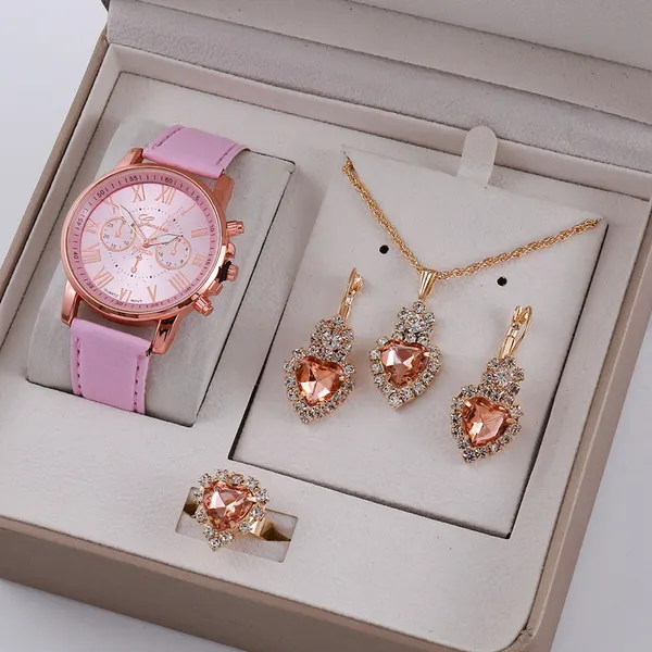 Graduated Leather Belt Watch Set