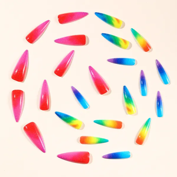 Long Pointed Water-Drop Press-On Nails