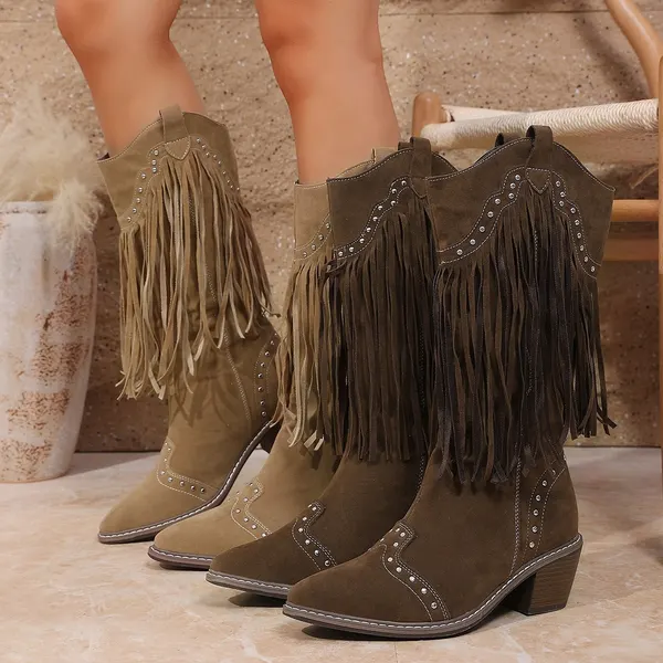Chunky Heel High Shaft Boot