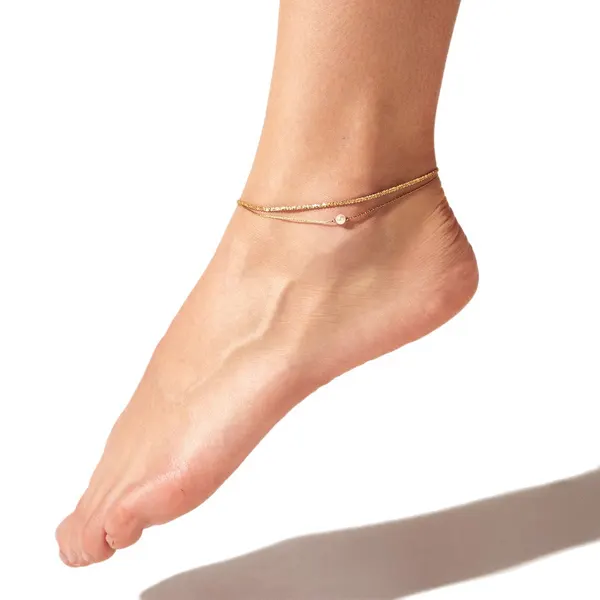 Gold Double-Layer Stainless Steel Anklet