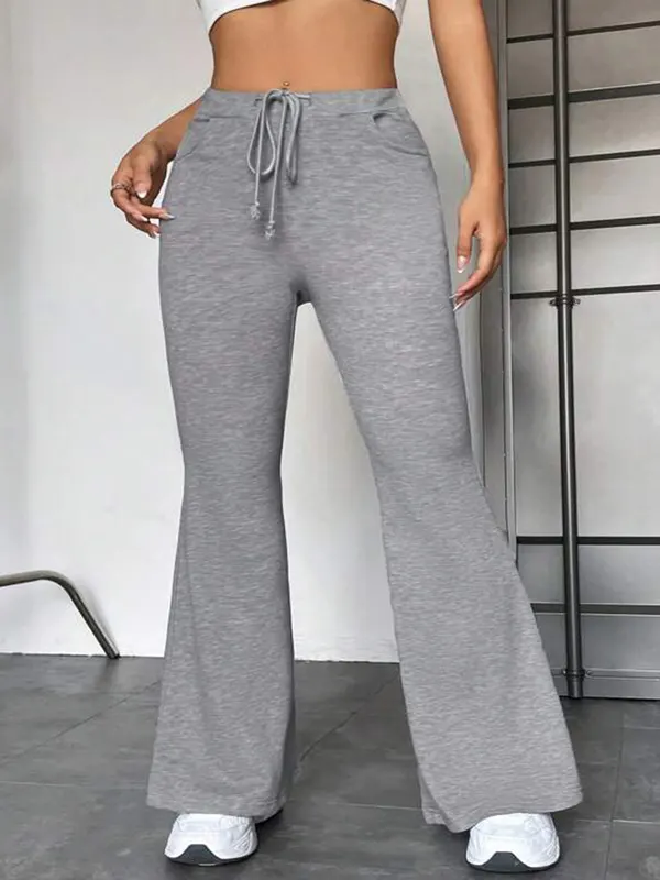 Flared Stitch-Detail Yoga Trousers