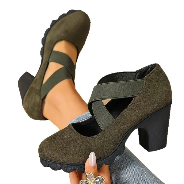 Retro Cross-Strap Platform Heels
