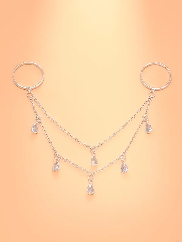 Double Row Teardrop Rhinestone Ring