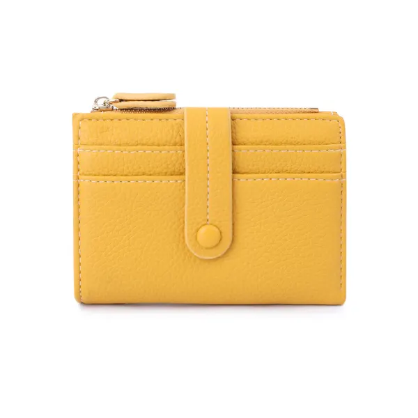 Slim PU Leather Card Wallet with Coin Pocket
