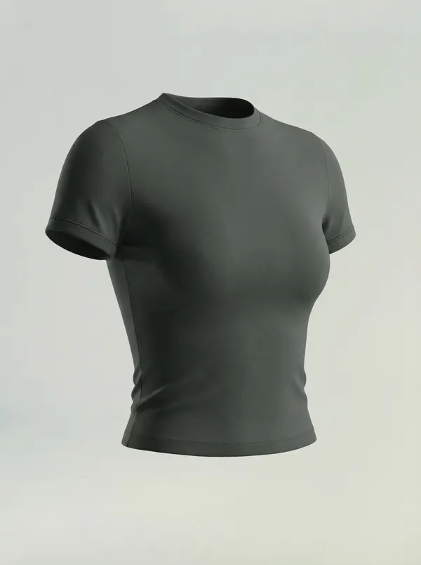 Quick-Dry Short-Sleeve Flared Yoga Set