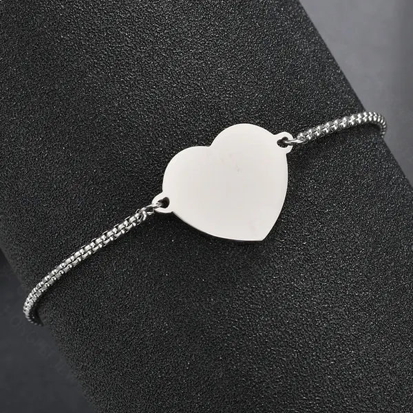 Heart Charm Adjustable Stainless Steel Bracelet
