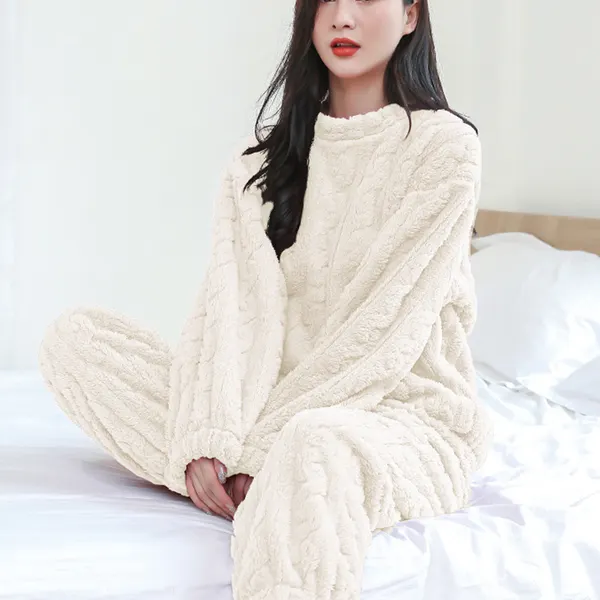 Coral Velvet Pullover Pajama Set