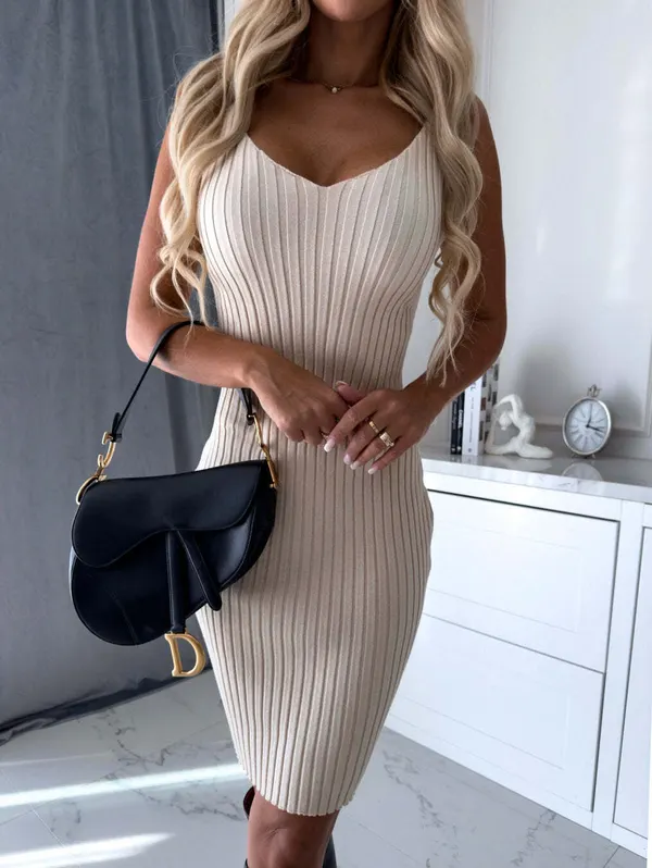 Long-Sleeve Top and Suspender Midi Skirt Set