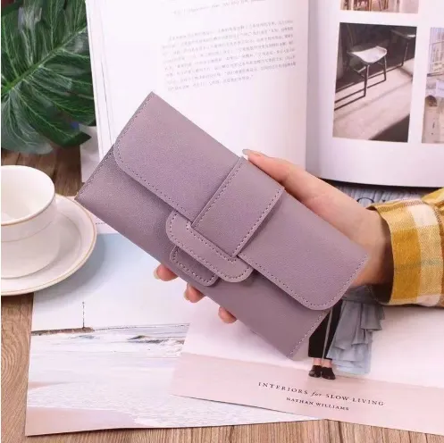 Long Tri-Fold Wallet in Soft PU Leather