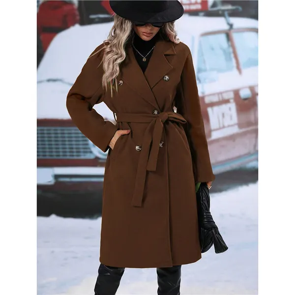Belted Double-Breasted Trench Coat
