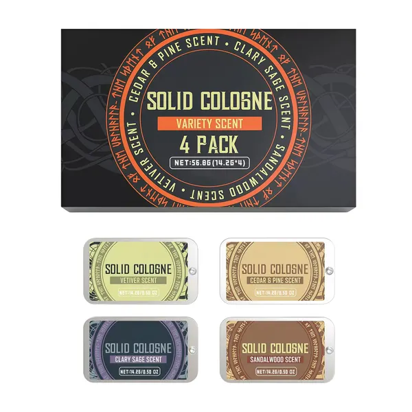 Solid Cologne Balm, Four Fragrances