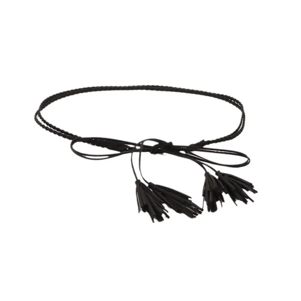 Braided Faux Leather Thin Belt