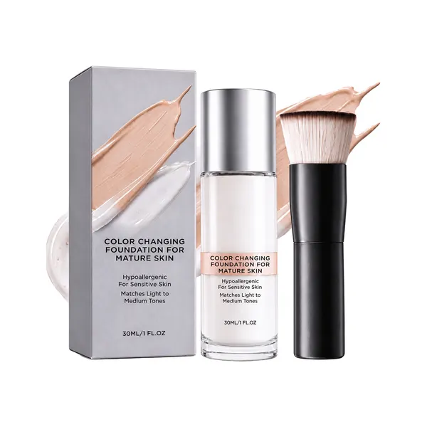 Color-Changing Foundation with Brush