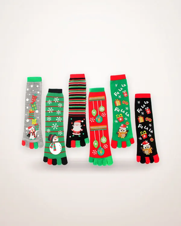 Festive Split-Toe Ankle Socks