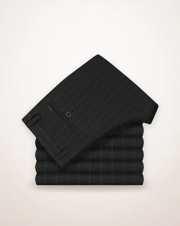 Men's Striped Straight-Leg Summer Trousers