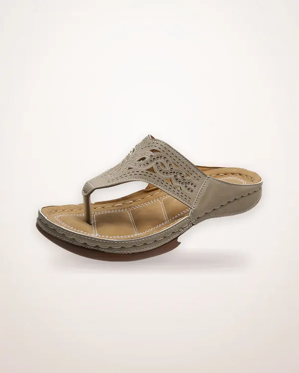 Rhinestone Clip Toe Wedge Sandals