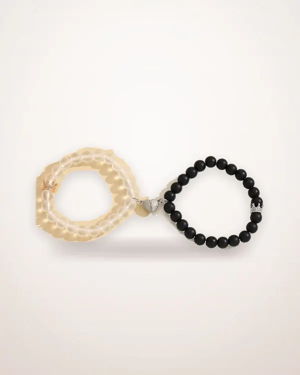 Glow in the Dark Crown Bead Bracelet Set