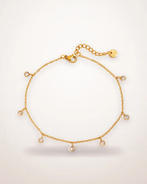Double-Layer Square Bead Anklet