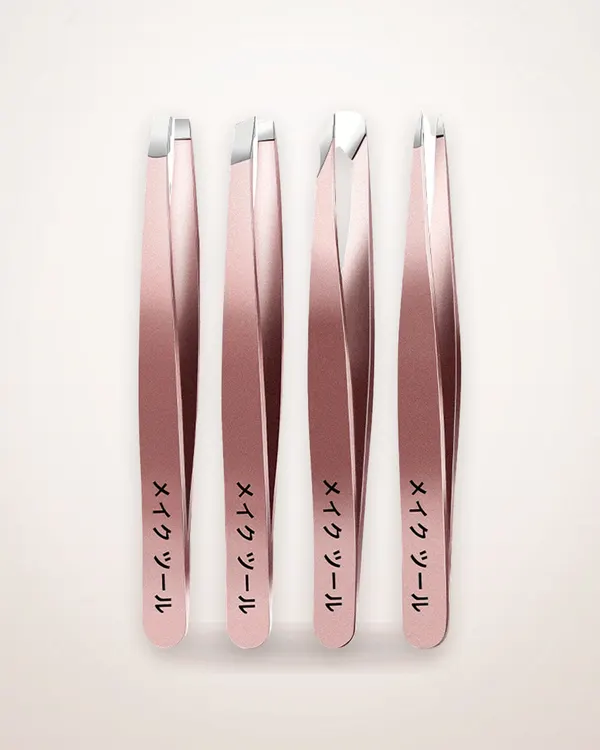 4-Piece Stainless Steel Precision Tweezer Set
