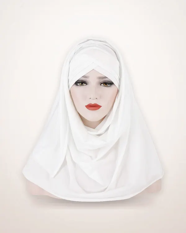 Monochrome Cotton Hijab Scarf Hat
