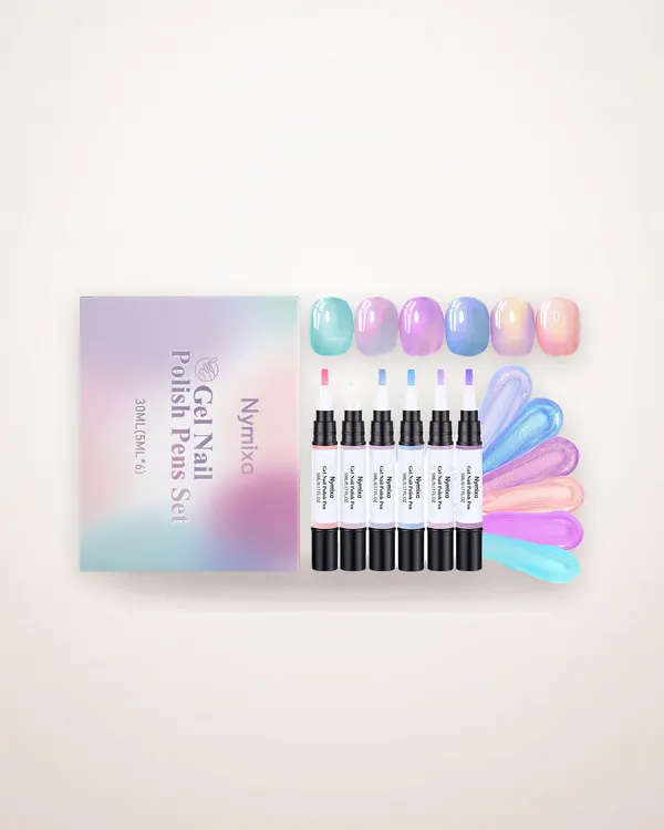 UV Gel Nail Polish Pen Set, 6 Pieces