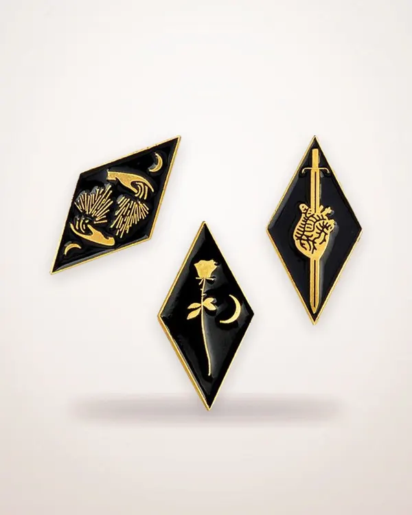 Geometric Plated Metal Brooch