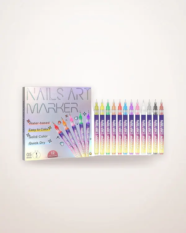 12-Piece Fine-Tip Nail Art Pen Set