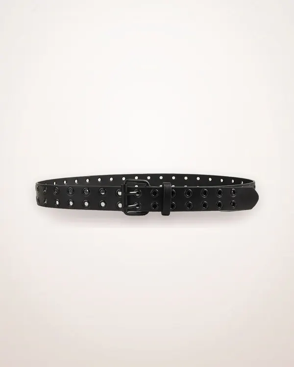 Double-Buckle Cutout Metal Belt