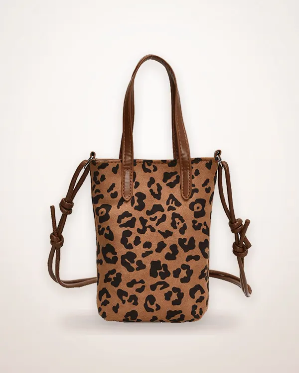 Leopard Print Square Crossbody Phone Bag