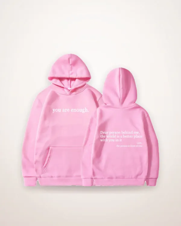Plush Printed Message Hoodie