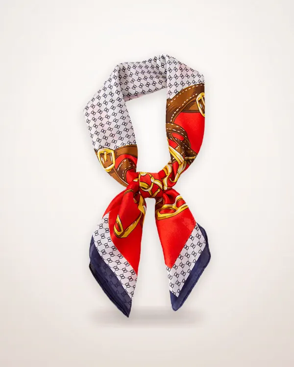 Printed Rayon Square Scarf, 70 cm