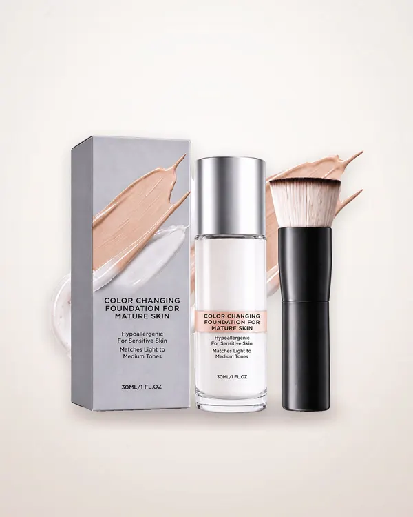 Color-Changing Foundation with Brush