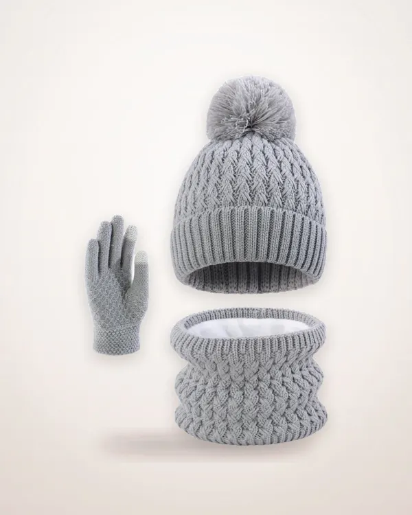 Children's Knitted Hat, Scarf and Gloves Set