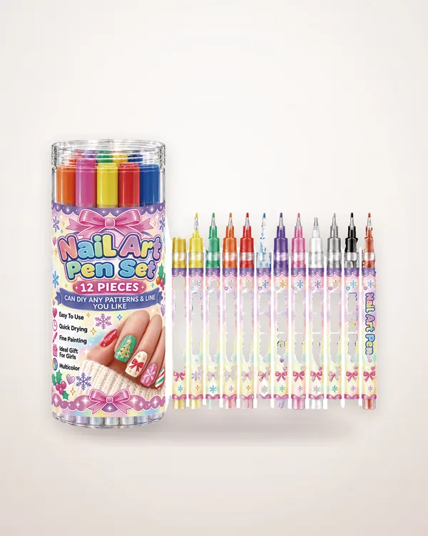 12-Piece Festive Nail Art Pen Set